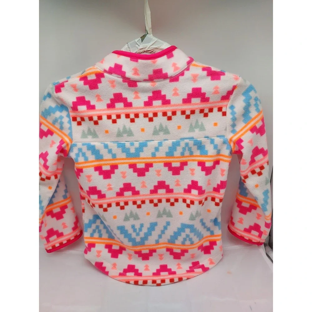 Jumping Beans Kids Fleece‎ Pullover Size 5 Pink Blue Orange Aztec Print